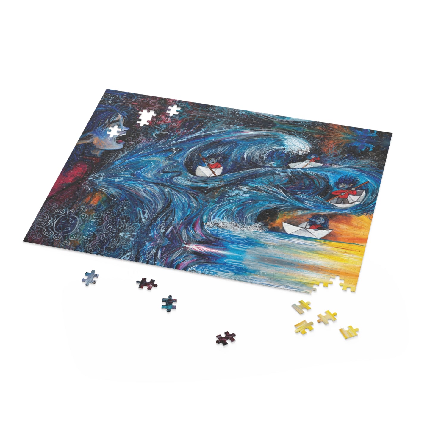 "Her Heart Cracked Open" – Inspirational Puzzle #3 of 13-part series of transformational "Portal Puzzles" made from artwork from the book "But I Want To FLY!" (120/252/500-Piece)