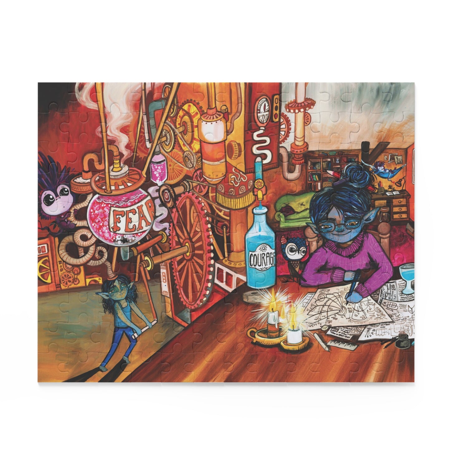 "She Set A Scheme in Motion" – Portal Puzzle #6 of 13 // Motivational Artwork from the book, "But I Want To FLY!"