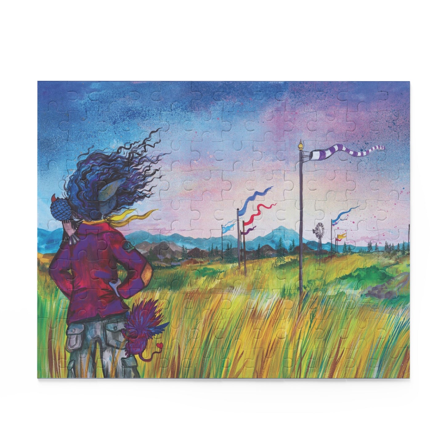 "The Chosen Day Upon Her" – Inspirational Puzzle #8 of 13-part series of transformational "Portal Puzzles" made from artwork from the book "But I Want To FLY!" (120/252/500-Piece)