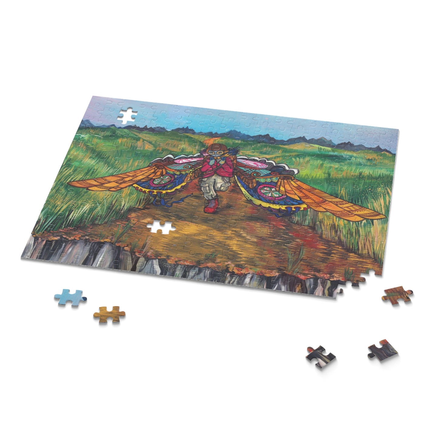 "Barreling Down The Runway..." – Inspirational Puzzle #10 of 13-part series of transformational "Portal Puzzles" made from artwork from the book "But I Want To FLY!" (120/252/500-Piece)