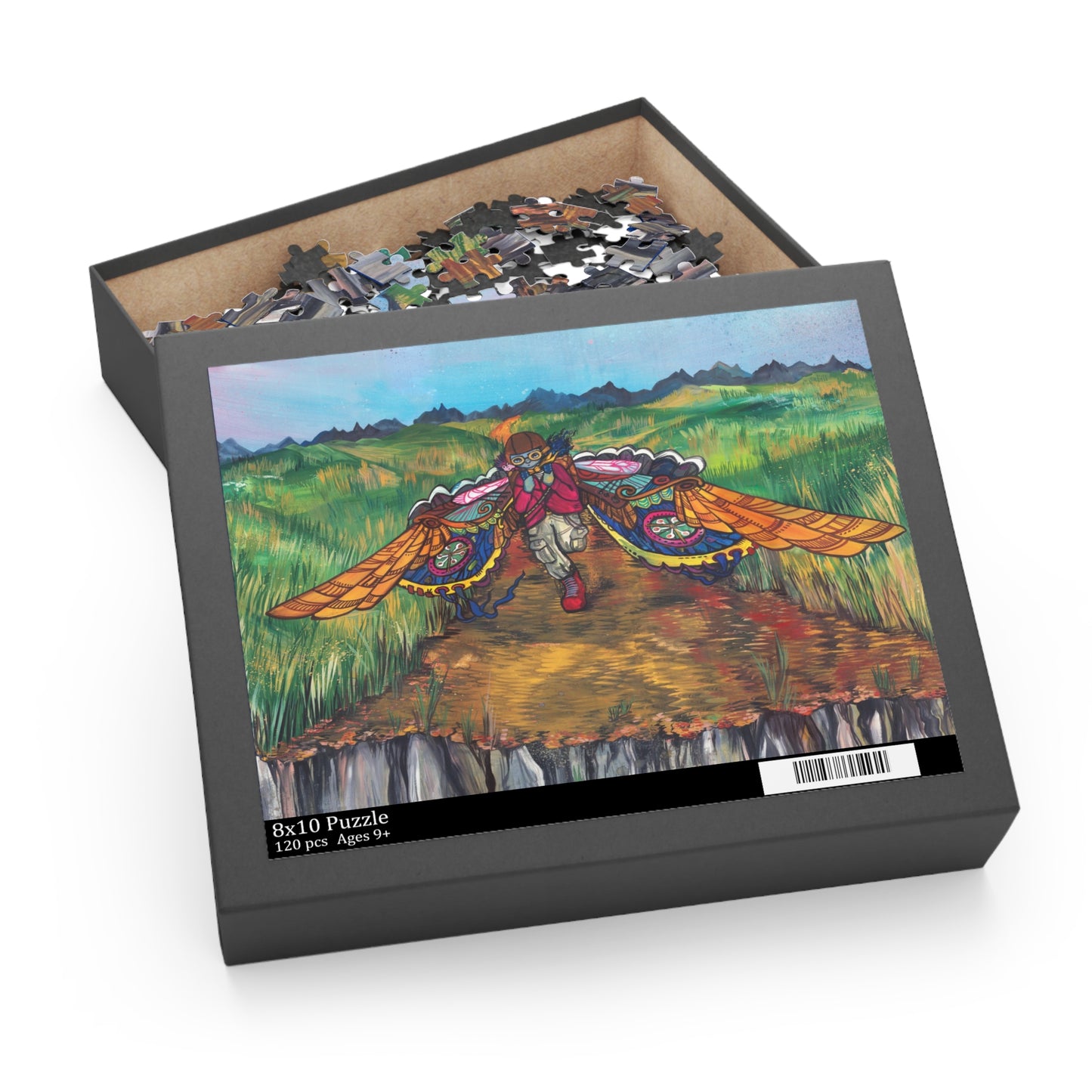 "Barreling Down The Runway..." – Inspirational Puzzle #10 of 13-part series of transformational "Portal Puzzles" made from artwork from the book "But I Want To FLY!" (120/252/500-Piece)