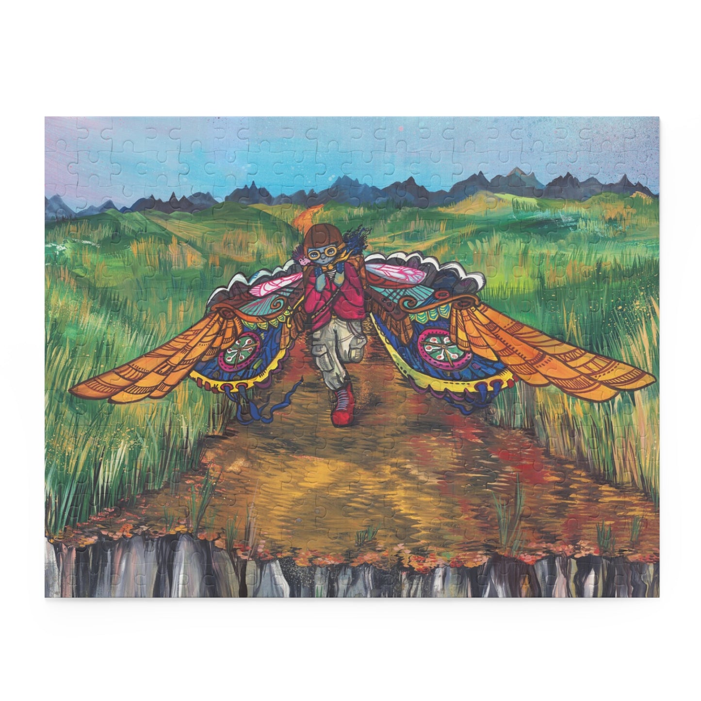 "Barreling Down The Runway..." – Inspirational Puzzle #10 of 13-part series of transformational "Portal Puzzles" made from artwork from the book "But I Want To FLY!" (120/252/500-Piece)