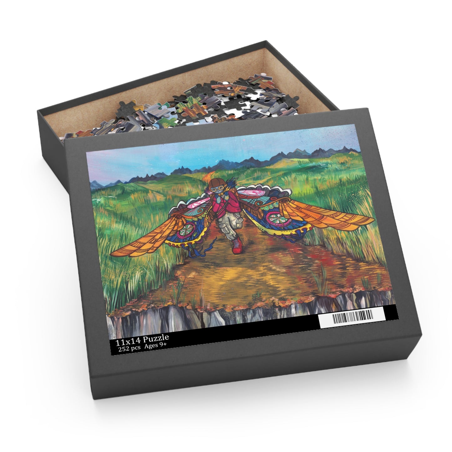"Barreling Down The Runway..." – Inspirational Puzzle #10 of 13-part series of transformational "Portal Puzzles" made from artwork from the book "But I Want To FLY!" (120/252/500-Piece)