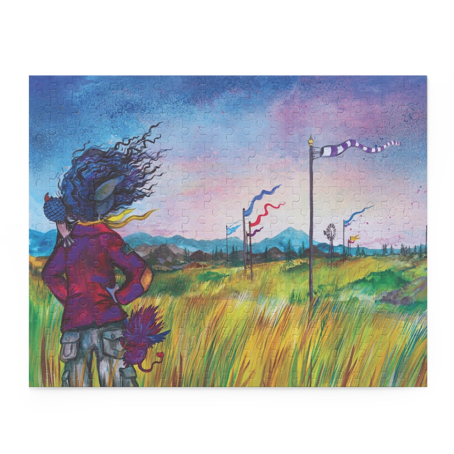 "The Chosen Day Upon Her" – Inspirational Puzzle #8 of 13-part series of transformational "Portal Puzzles" made from artwork from the book "But I Want To FLY!" (120/252/500-Piece)