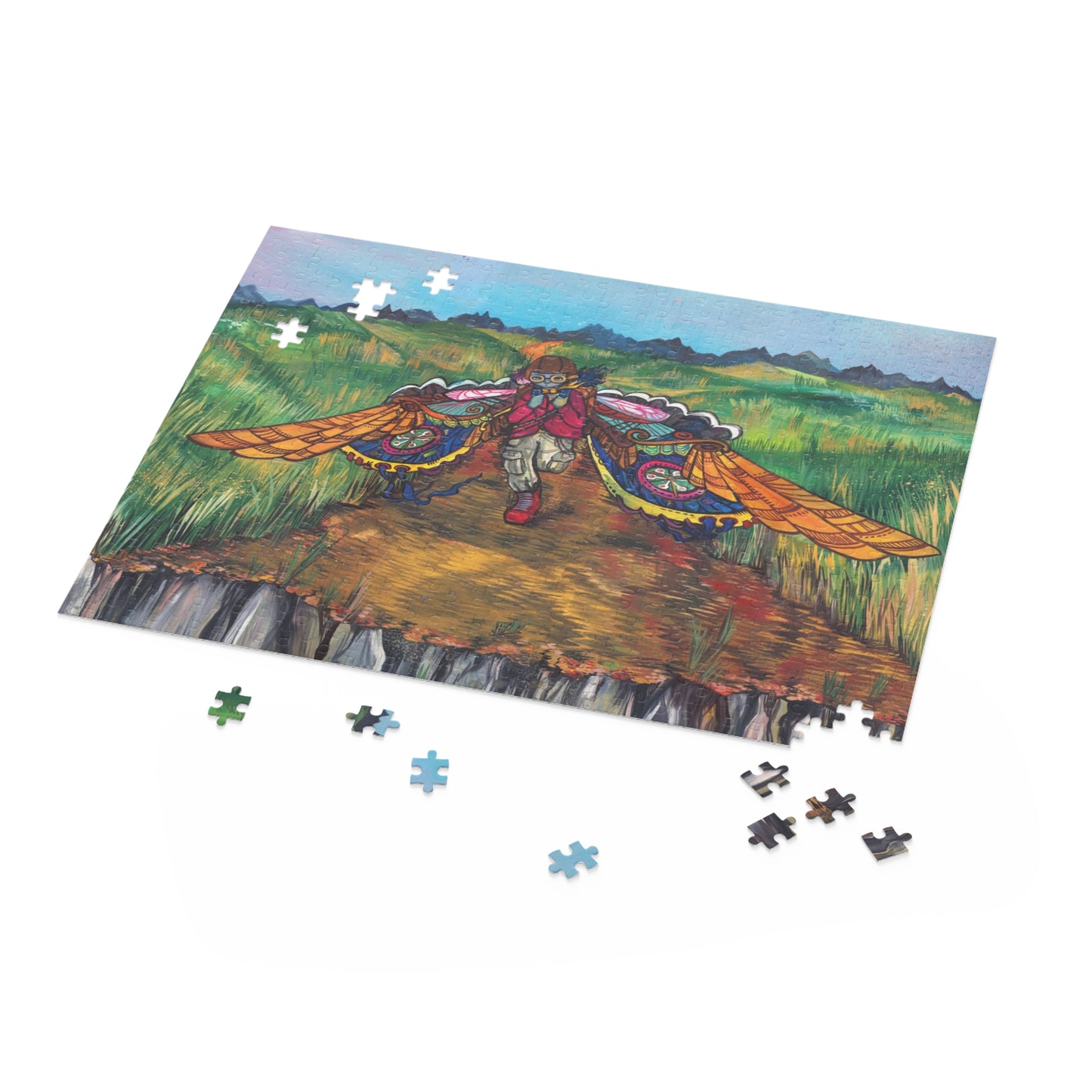 "Barreling Down The Runway..." – Inspirational Puzzle #10 of 13-part series of transformational "Portal Puzzles" made from artwork from the book "But I Want To FLY!" (120/252/500-Piece)