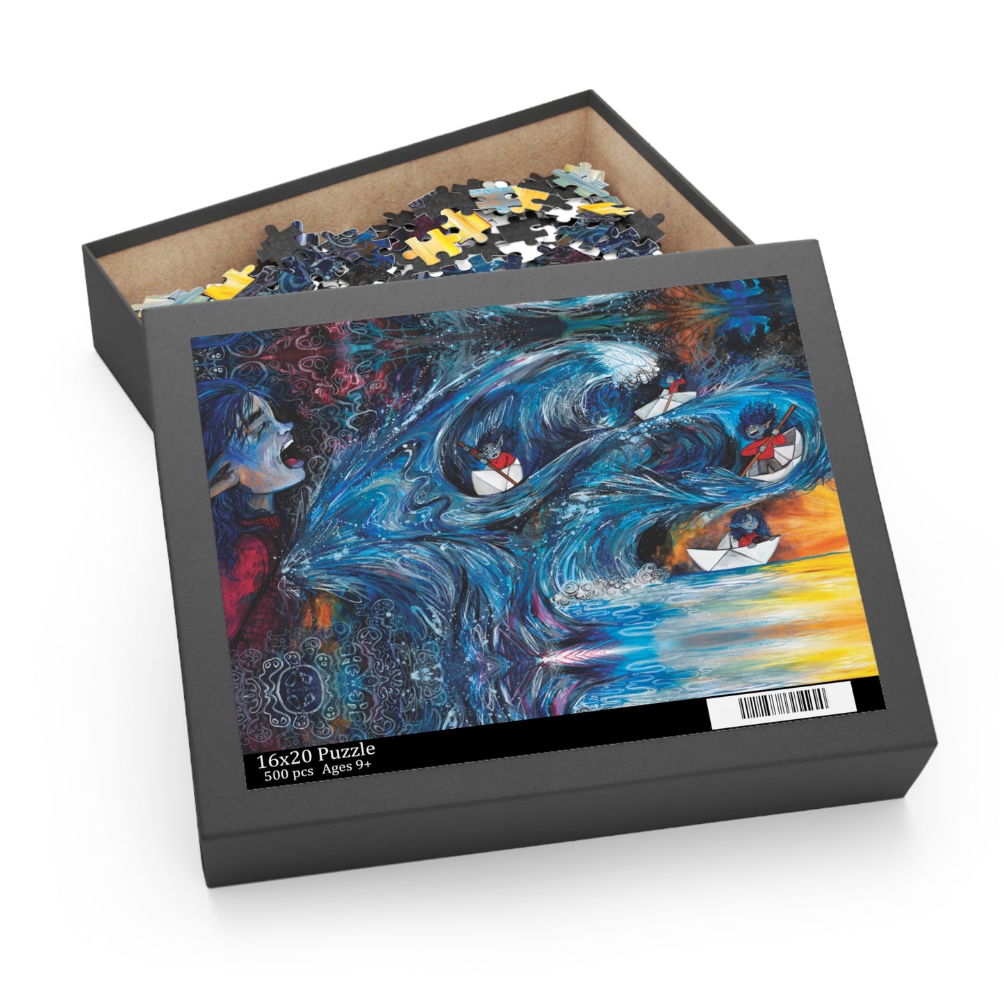 "Her Heart Cracked Open" – Inspirational Puzzle #3 of 13-part series of transformational "Portal Puzzles" made from artwork from the book "But I Want To FLY!" (120/252/500-Piece)