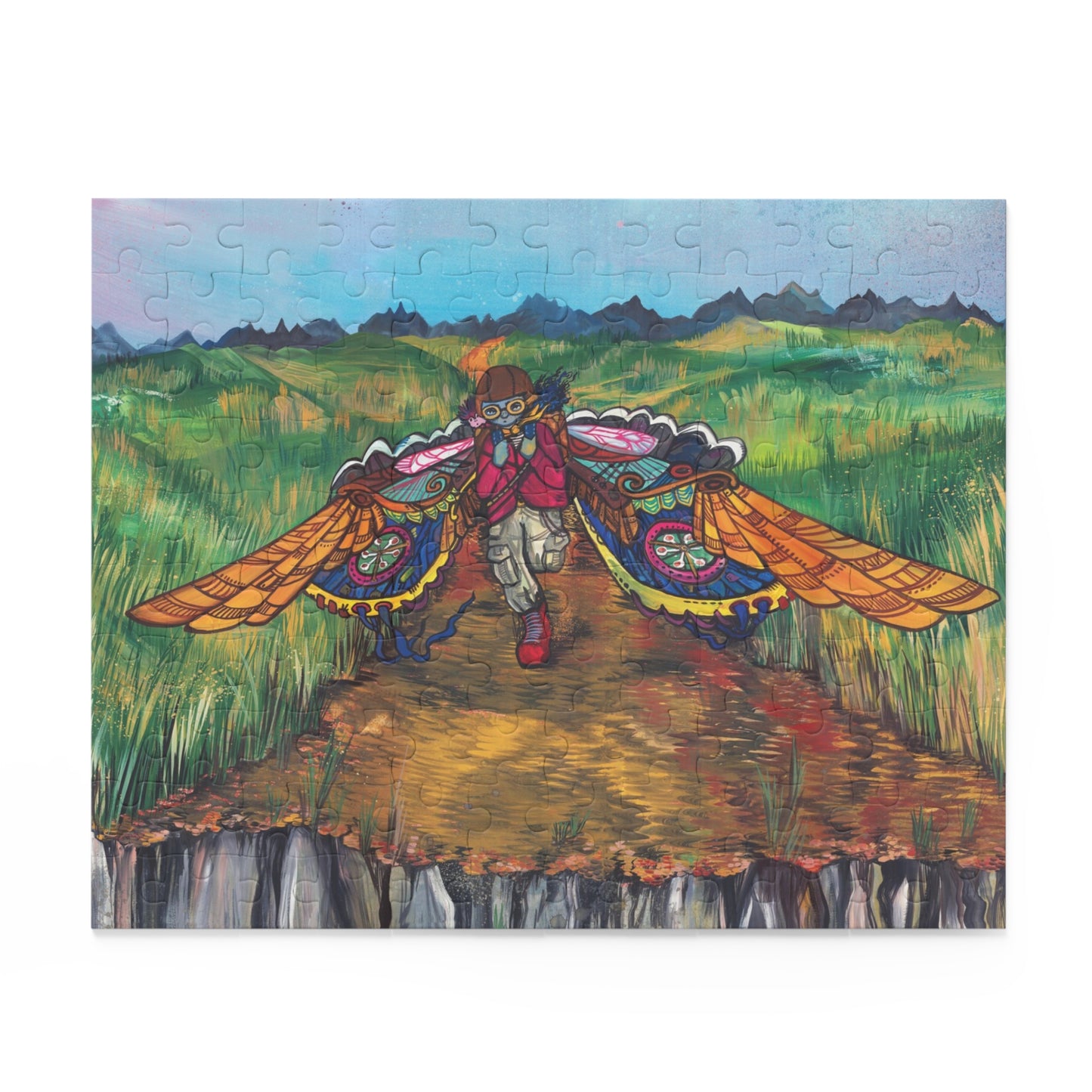 "Barreling Down The Runway..." – Inspirational Puzzle #10 of 13-part series of transformational "Portal Puzzles" made from artwork from the book "But I Want To FLY!" (120/252/500-Piece)