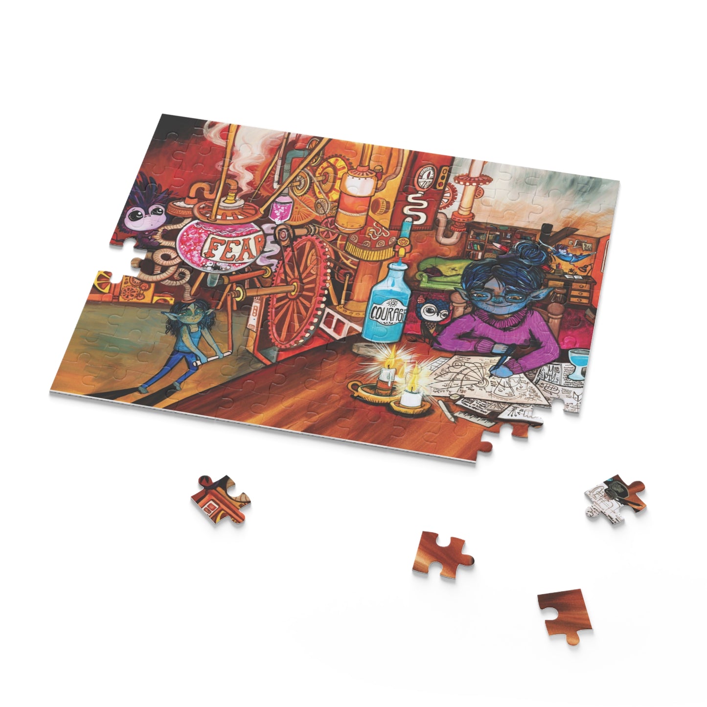 "She Set A Scheme in Motion" – Portal Puzzle #6 of 13 // Motivational Artwork from the book, "But I Want To FLY!"