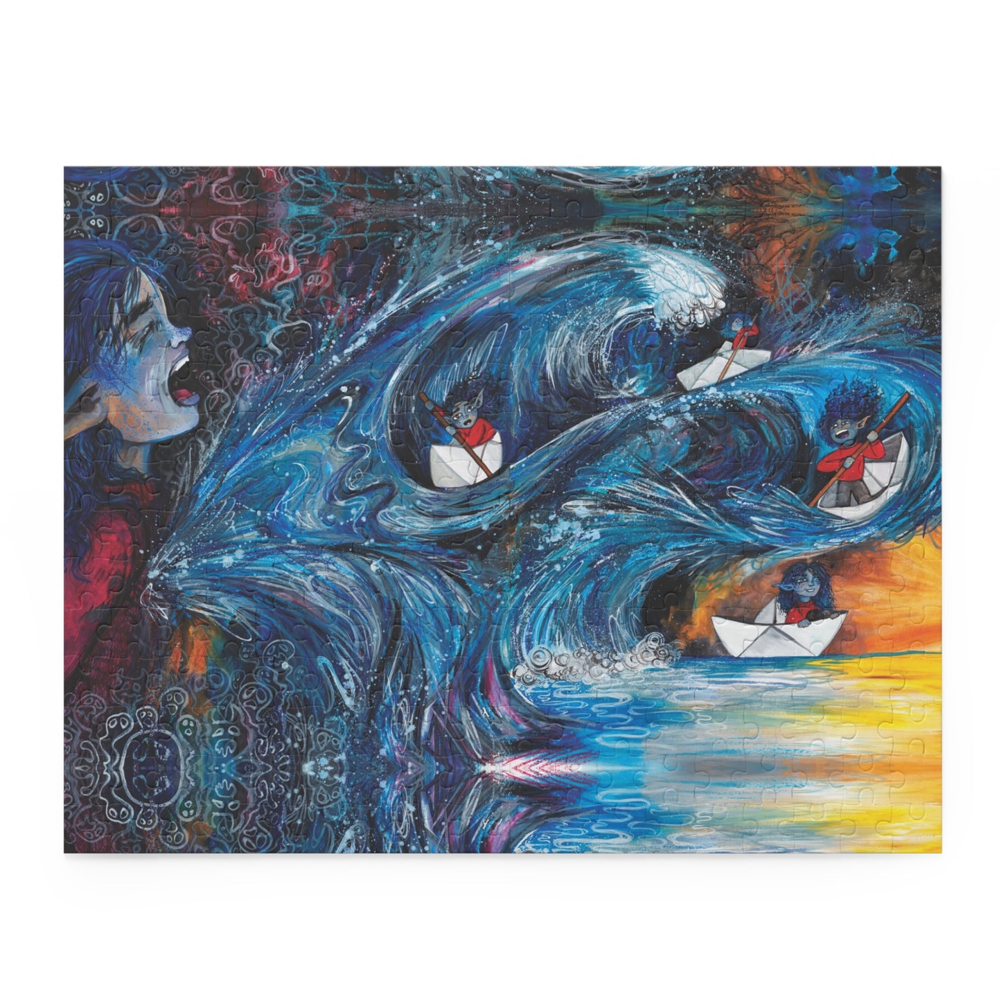 "Her Heart Cracked Open" – Inspirational Puzzle #3 of 13-part series of transformational "Portal Puzzles" made from artwork from the book "But I Want To FLY!" (120/252/500-Piece)