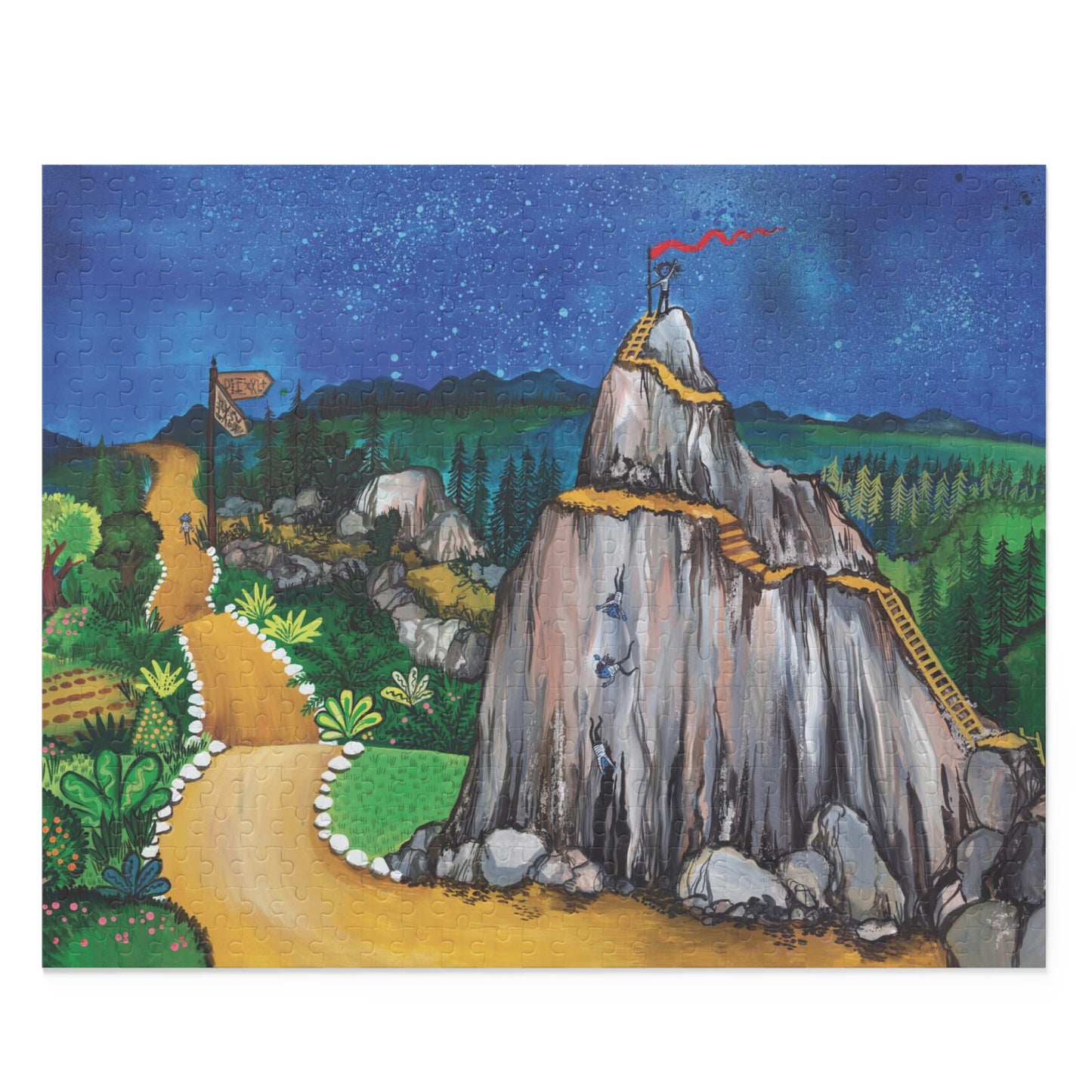 "A Journey For The Ages" – Inspirational Puzzle #5 of 13-part series of transformational "Portal Puzzles" made from artwork from the book "But I Want To FLY!" (120/252/500-Piece)
