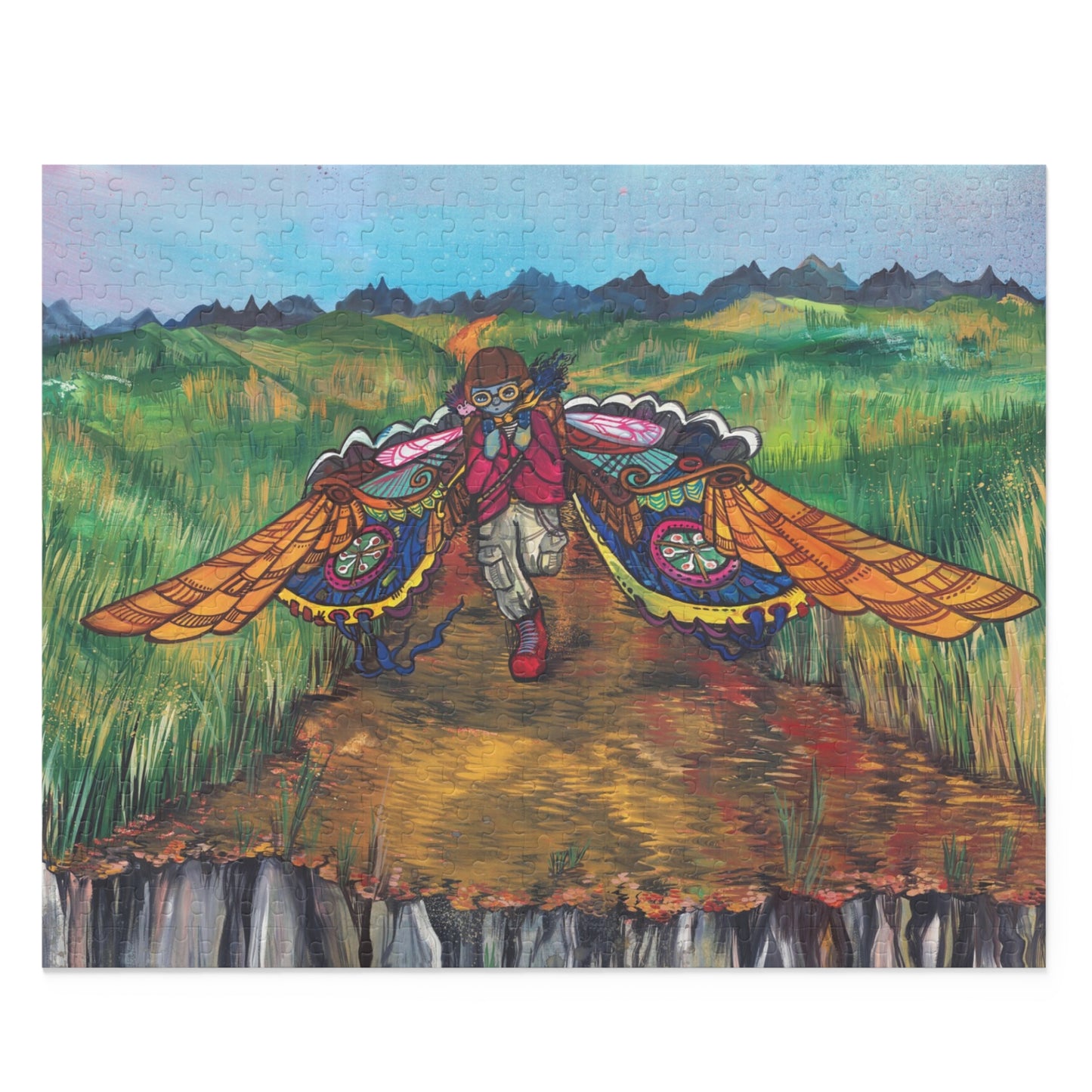 "Barreling Down The Runway..." – Inspirational Puzzle #10 of 13-part series of transformational "Portal Puzzles" made from artwork from the book "But I Want To FLY!" (120/252/500-Piece)