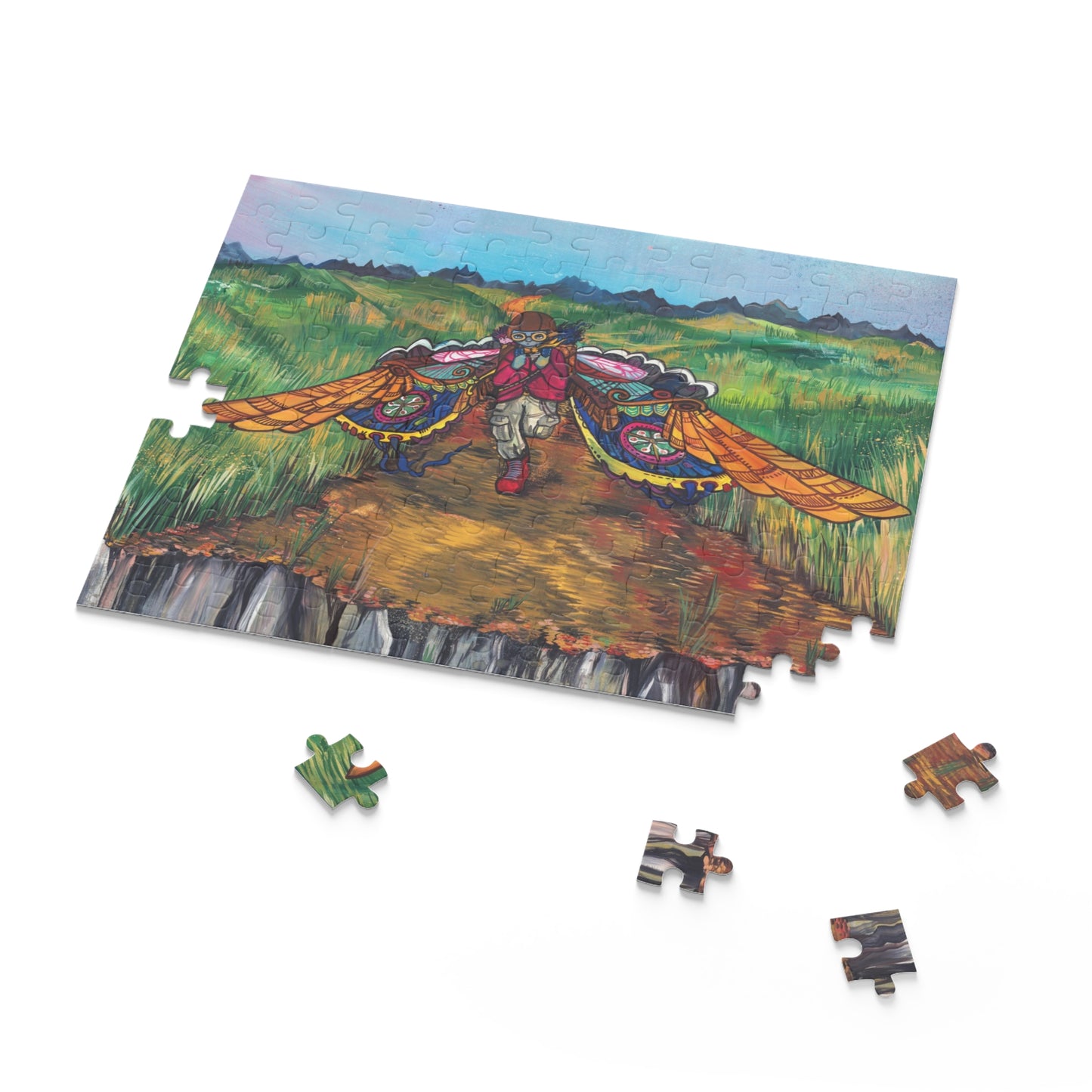 "Barreling Down The Runway..." – Inspirational Puzzle #10 of 13-part series of transformational "Portal Puzzles" made from artwork from the book "But I Want To FLY!" (120/252/500-Piece)