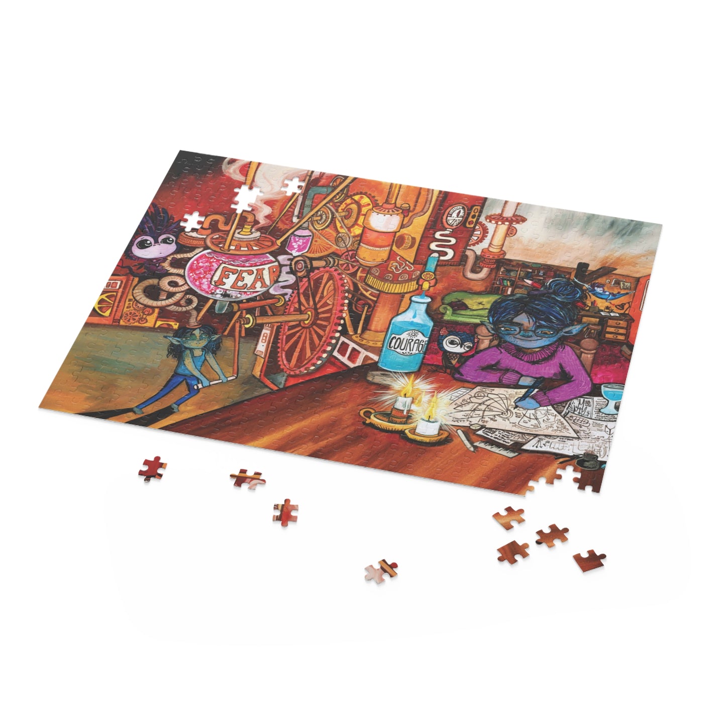 "She Set A Scheme in Motion" – Portal Puzzle #6 of 13 // Motivational Artwork from the book, "But I Want To FLY!"