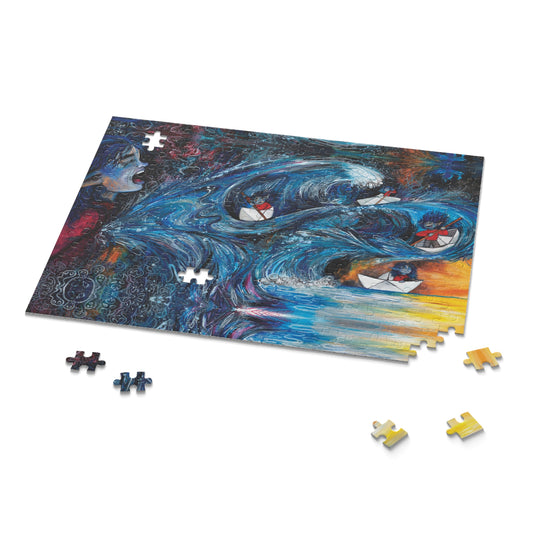 "Her Heart Cracked Open" – Inspirational Puzzle #3 of 13-part series of transformational "Portal Puzzles" made from artwork from the book "But I Want To FLY!" (120/252/500-Piece)