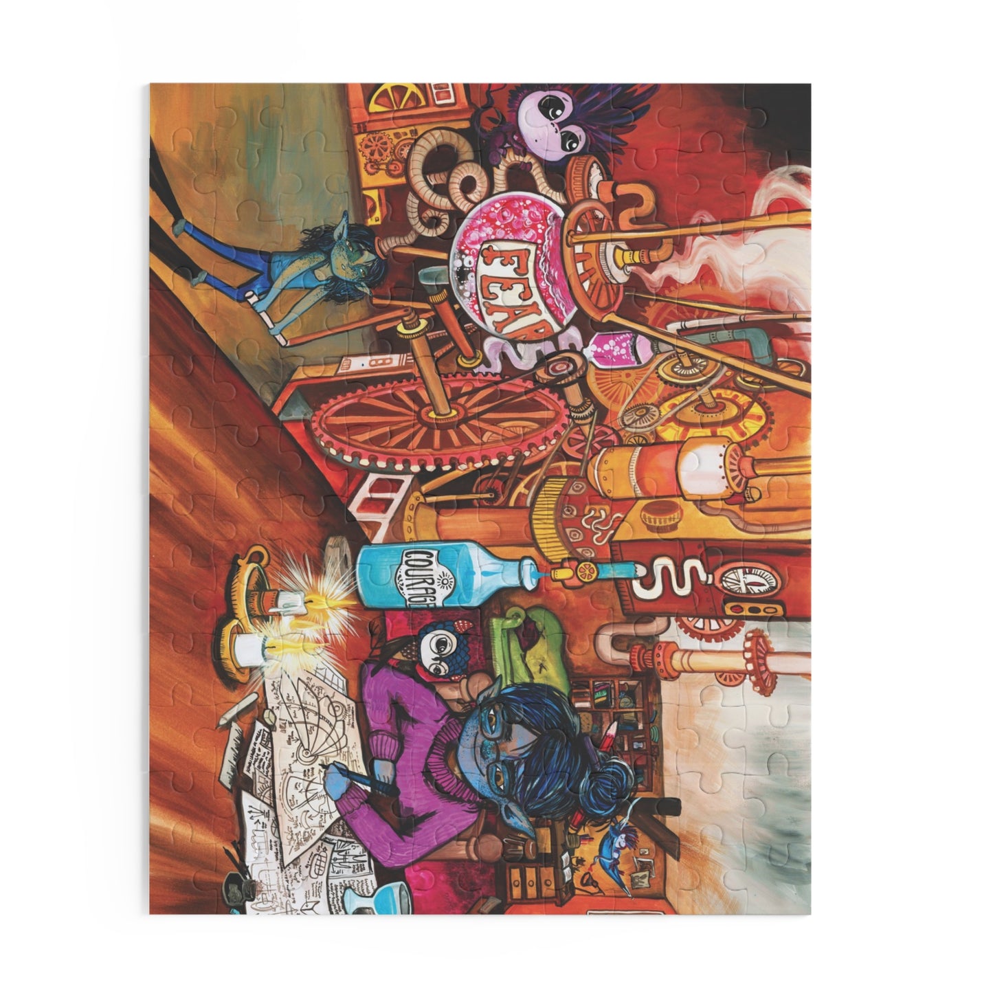 "She Set A Scheme in Motion" – Portal Puzzle #6 of 13 // Motivational Artwork from the book, "But I Want To FLY!"