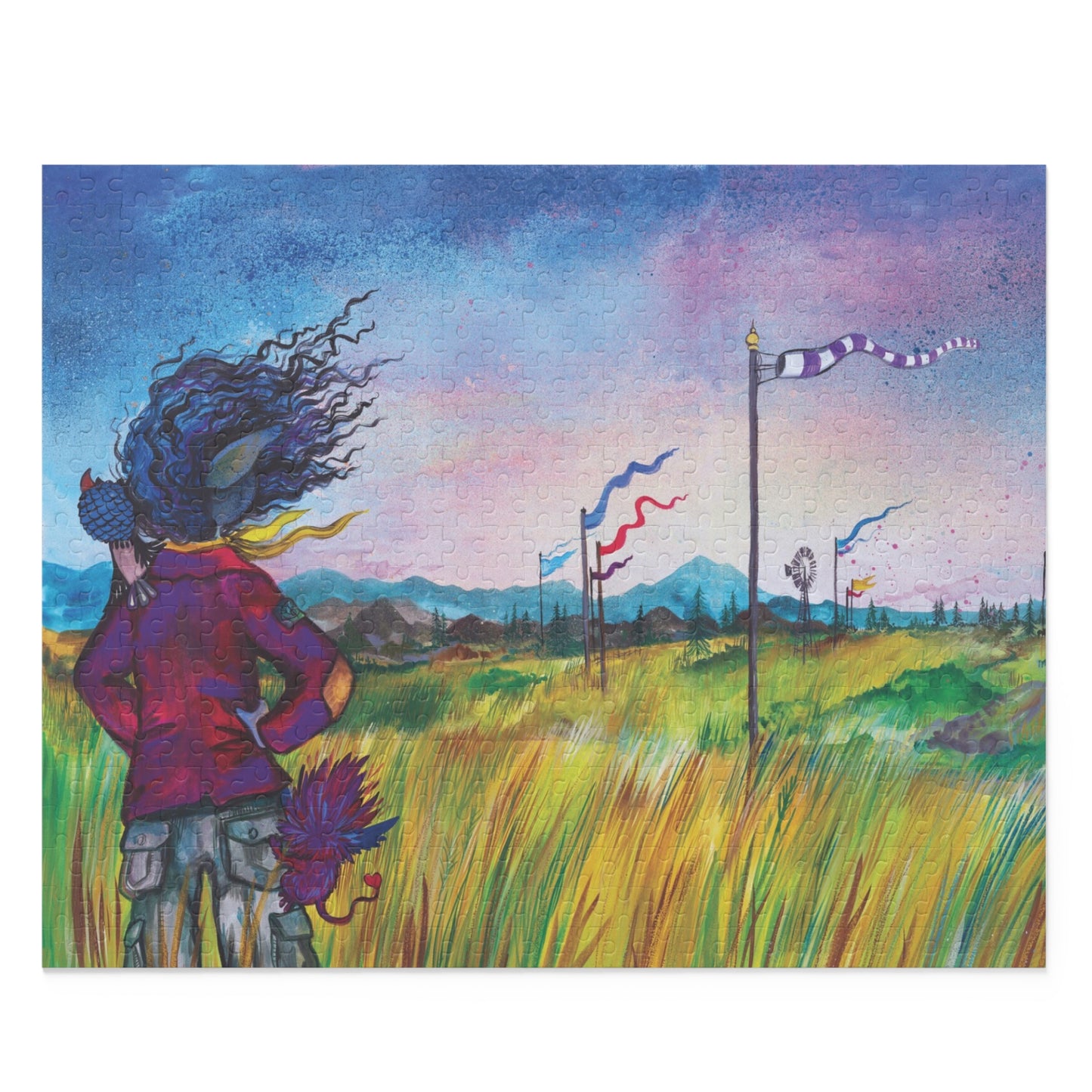 "The Chosen Day Upon Her" – Inspirational Puzzle #8 of 13-part series of transformational "Portal Puzzles" made from artwork from the book "But I Want To FLY!" (120/252/500-Piece)
