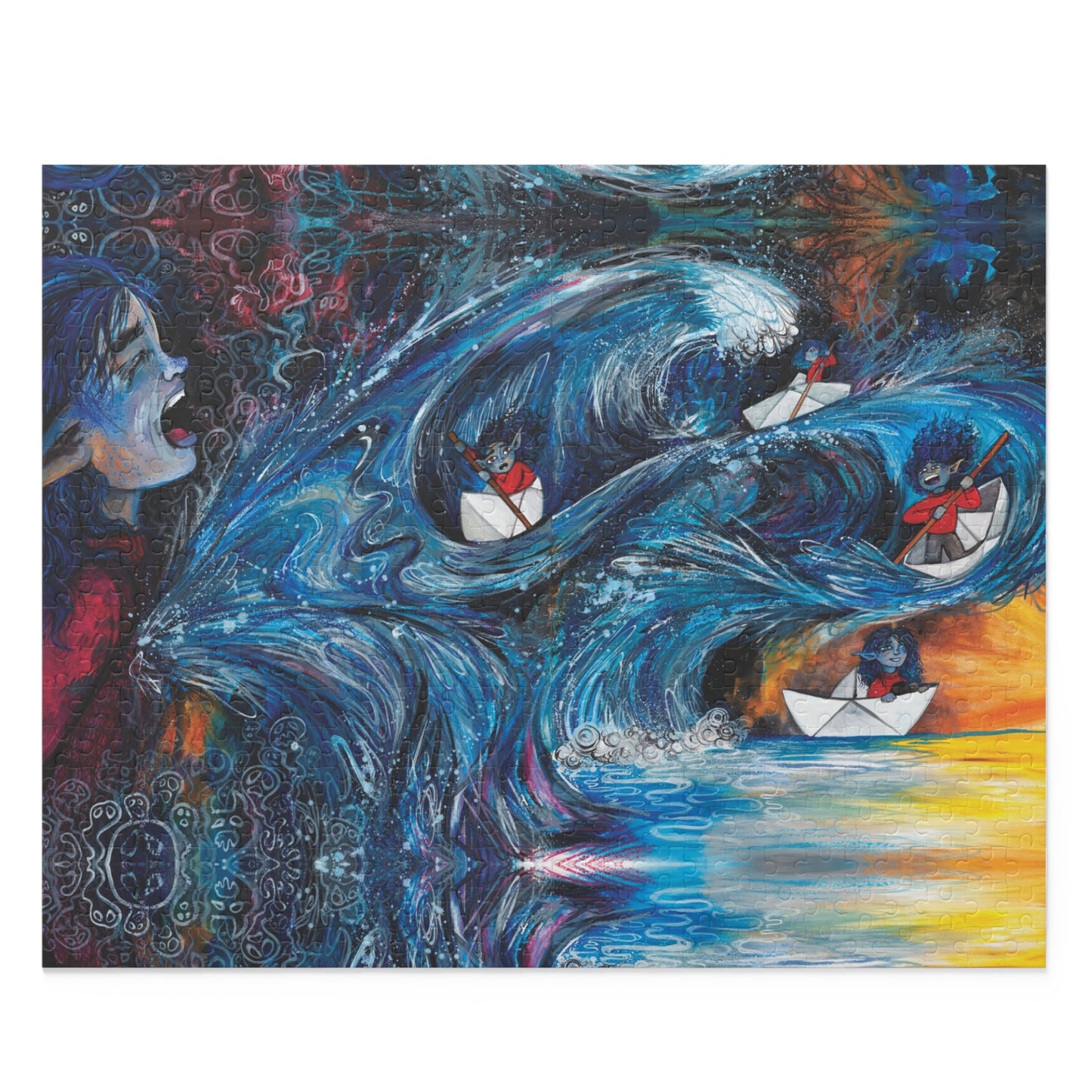 "Her Heart Cracked Open" – Inspirational Puzzle #3 of 13-part series of transformational "Portal Puzzles" made from artwork from the book "But I Want To FLY!" (120/252/500-Piece)