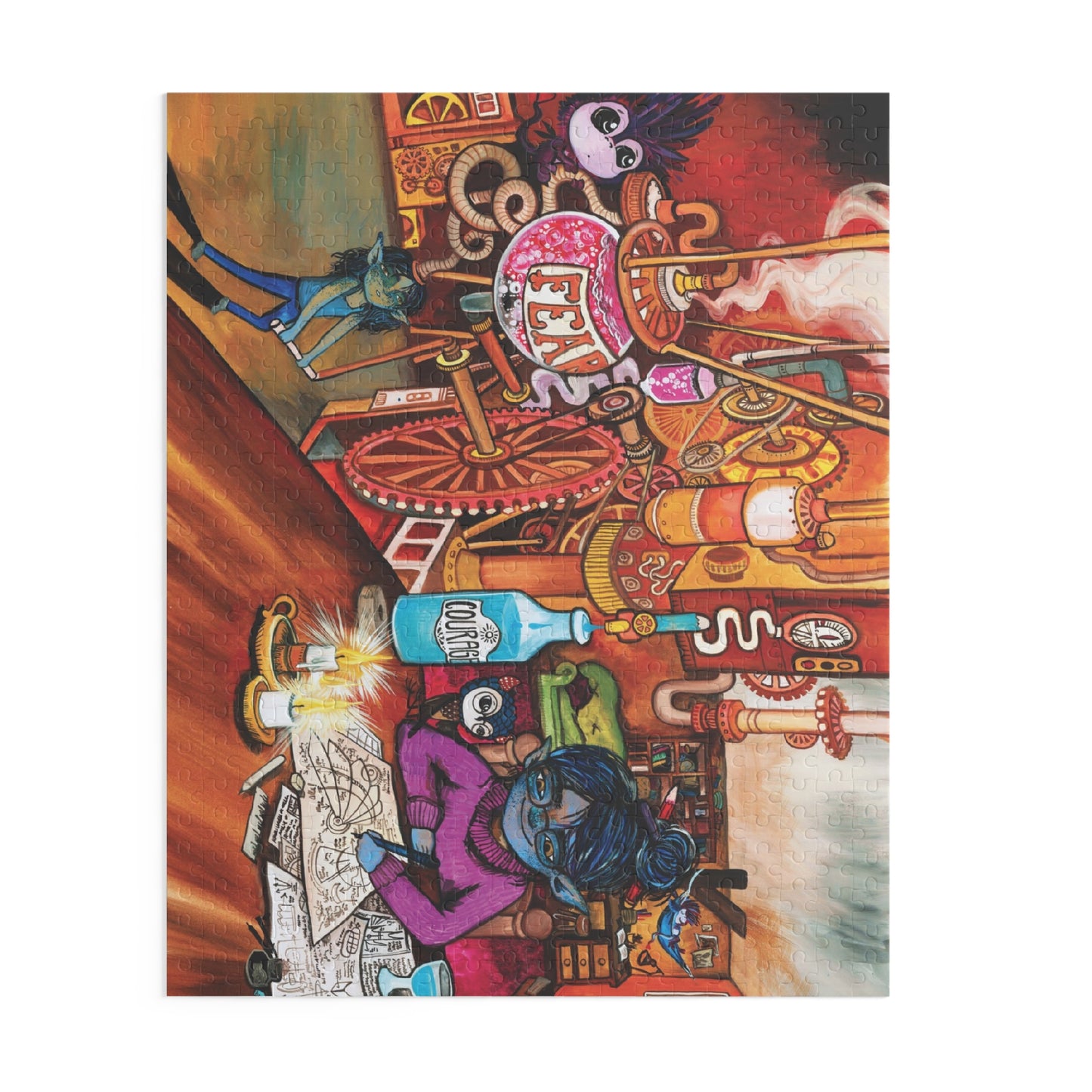 "She Set A Scheme in Motion" – Portal Puzzle #6 of 13 // Motivational Artwork from the book, "But I Want To FLY!"