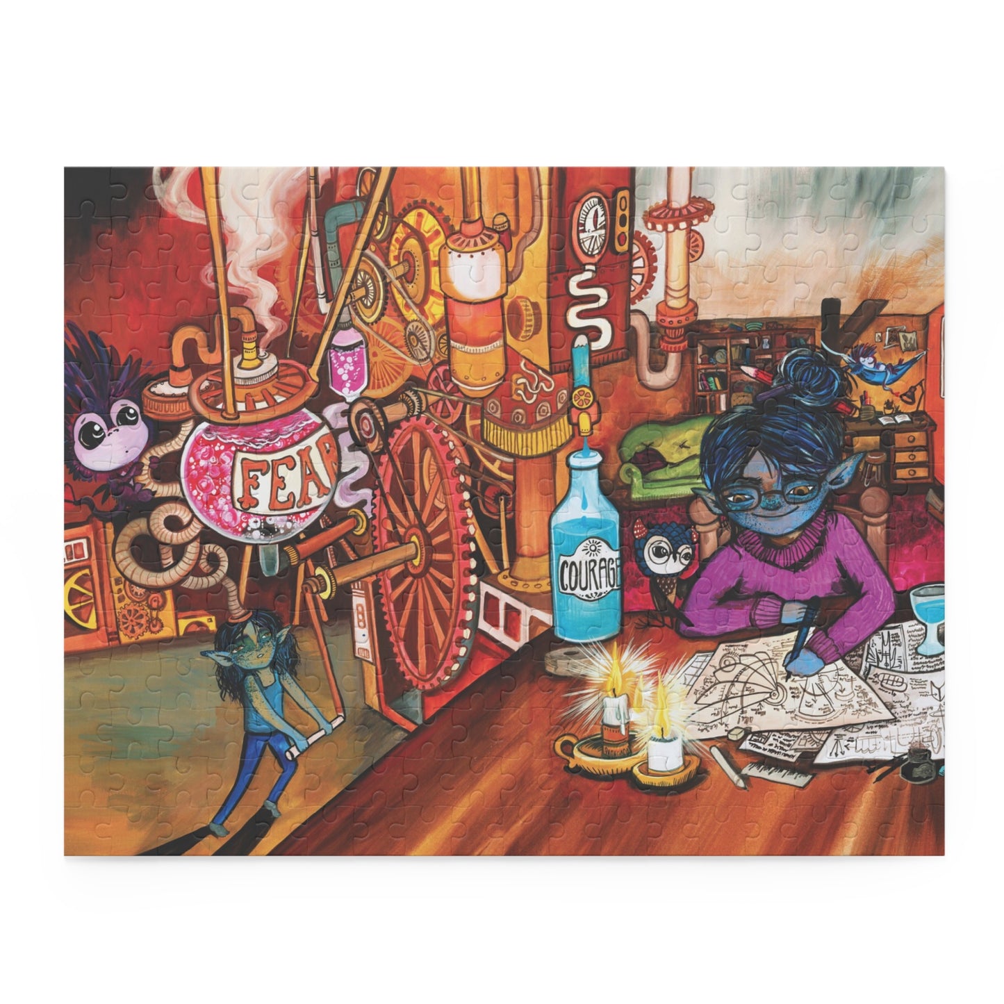 "She Set A Scheme in Motion" – Portal Puzzle #6 of 13 // Motivational Artwork from the book, "But I Want To FLY!"